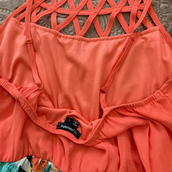 Orange and Chevron fun long summer dress - Picture 2 of 6
